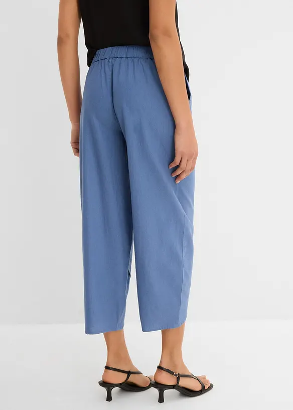 Pantaloni cropped in misto lino leggero, bonprix