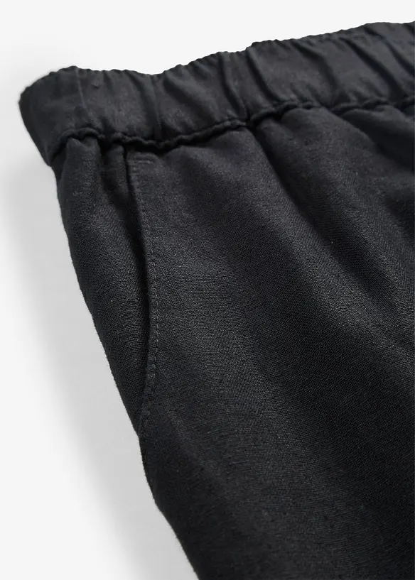 Pantaloni cropped in misto lino leggero, bonprix