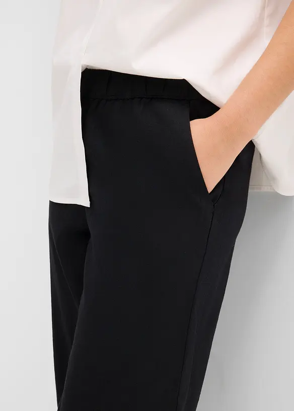 Pantaloni cropped in misto lino leggero, bonprix