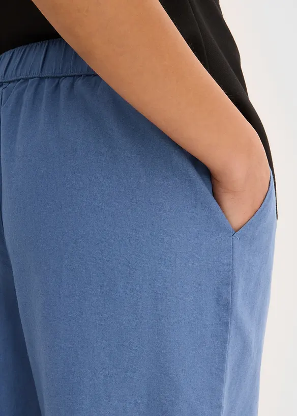 Pantaloni cropped in misto lino leggero, bonprix