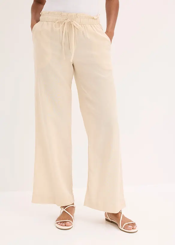 Pantaloni a palazzo in fresco misto lino, bonprix