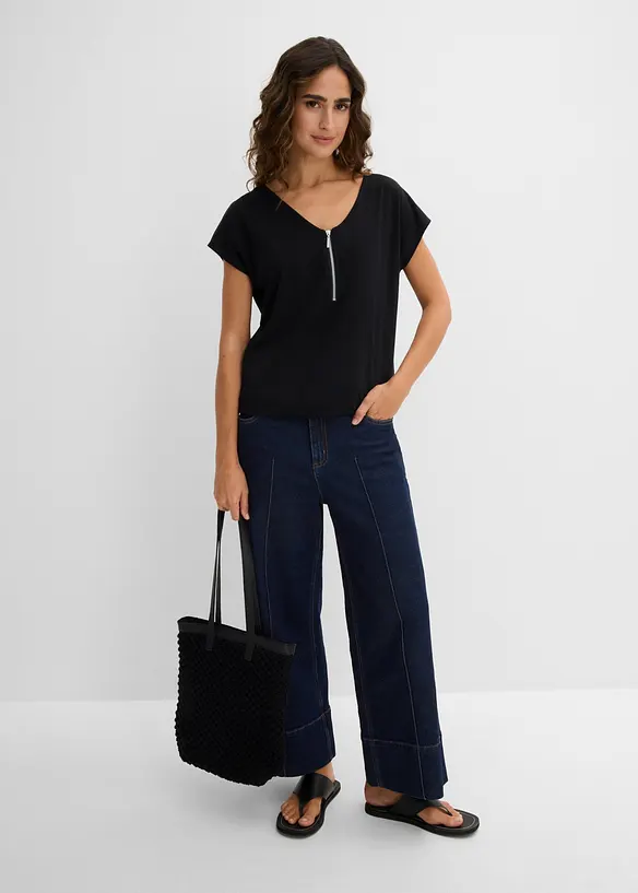 T-shirt con cerniera, bonprix