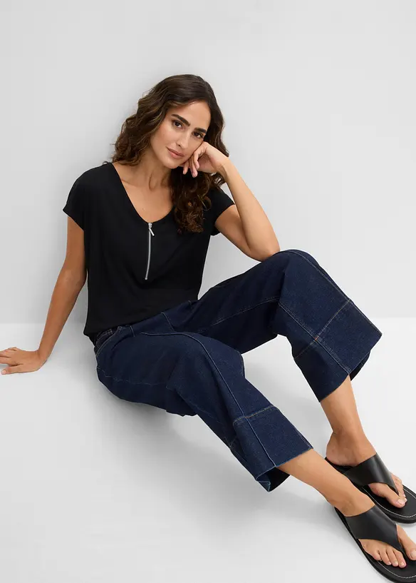 T-shirt con cerniera, bonprix