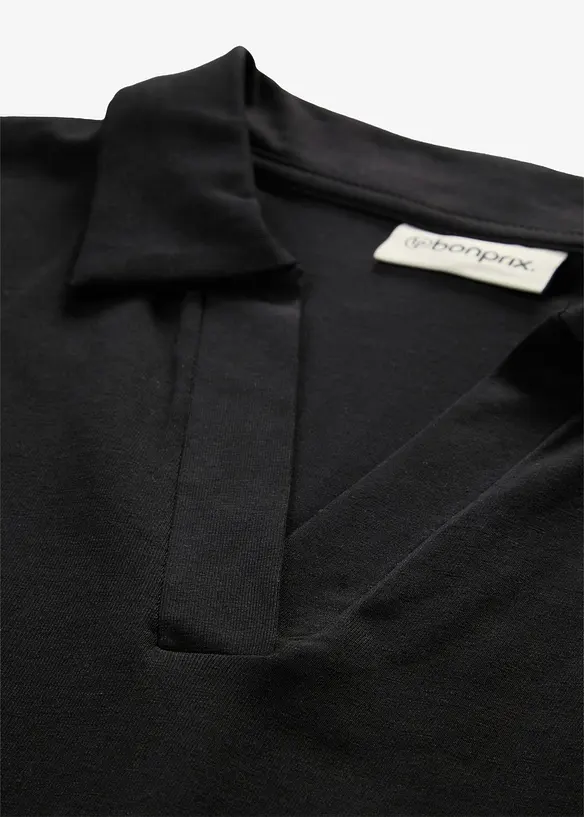 Maglia con colletto polo aperto, bonprix