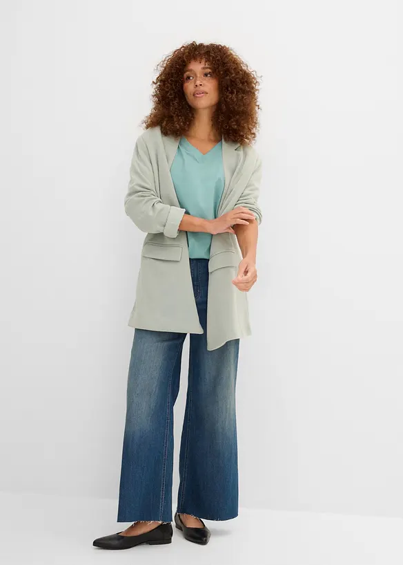 Maglia lunga e larga con scollo a V e maniche corte (pacco da 5), bonprix