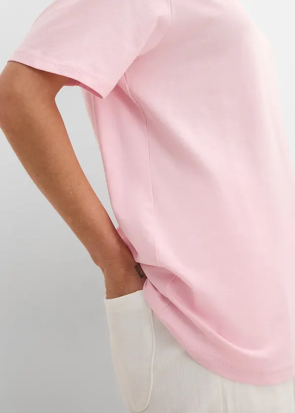 Maglia lunga e larga con scollo a V e maniche corte (pacco da 5), bonprix