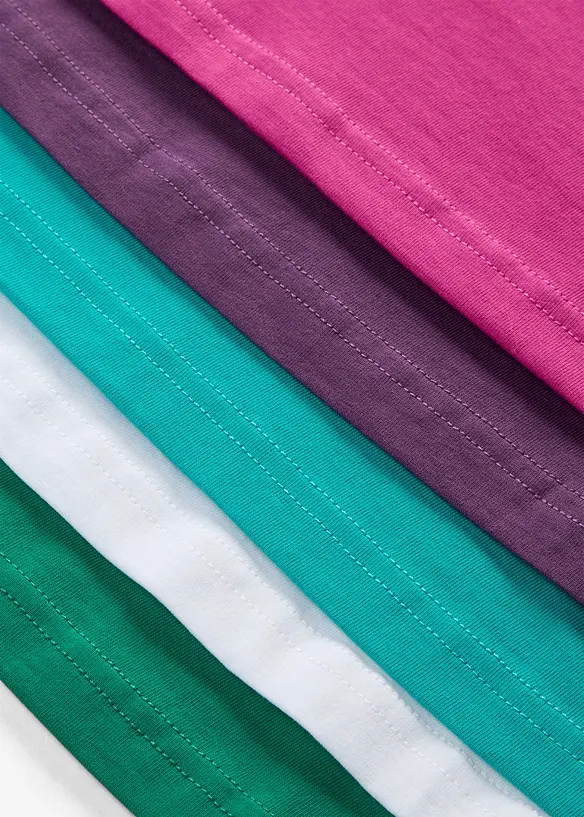 Maglia con scollo rotondo (pacco da 5), bonprix