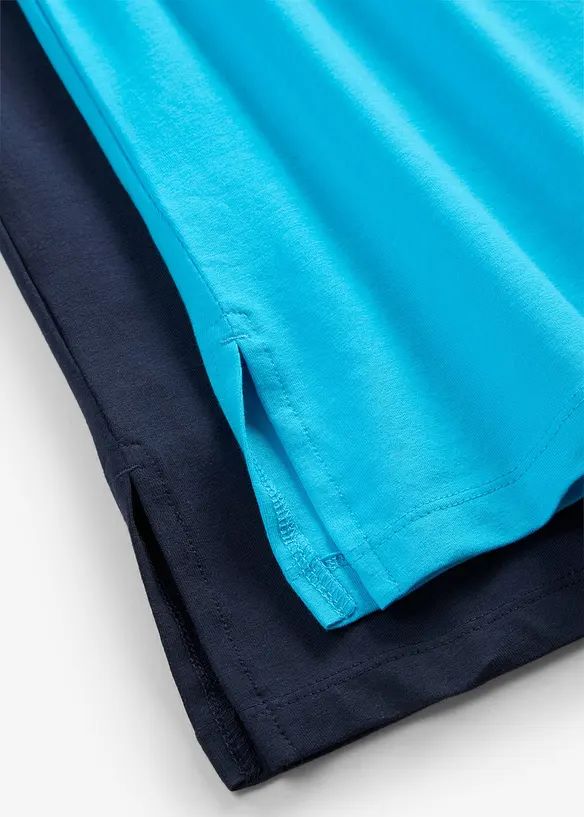 T-shirt lunga con scollo a V (pacco da 2), bonprix