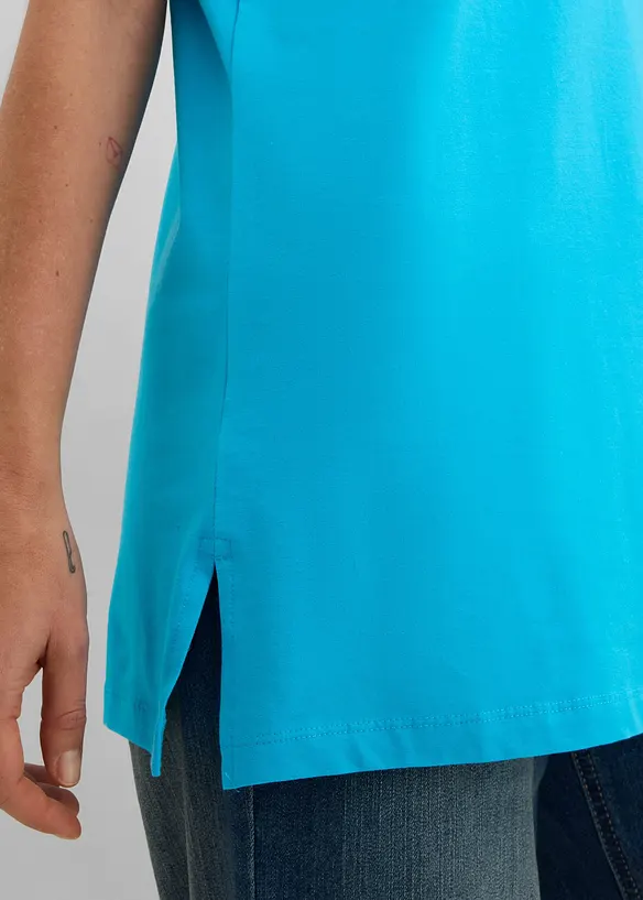 T-shirt lunga con scollo a V (pacco da 2), bonprix