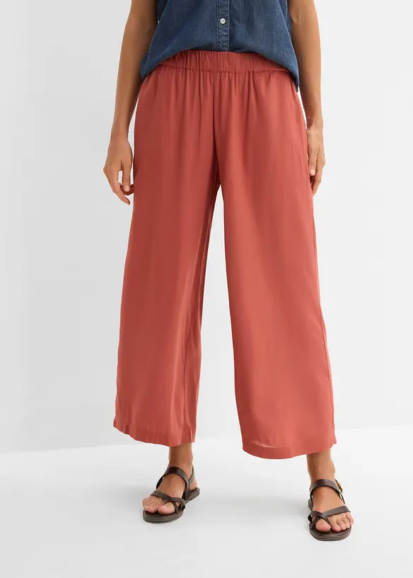 Pantaloni culotte larghi in viscosa fluente, bonprix