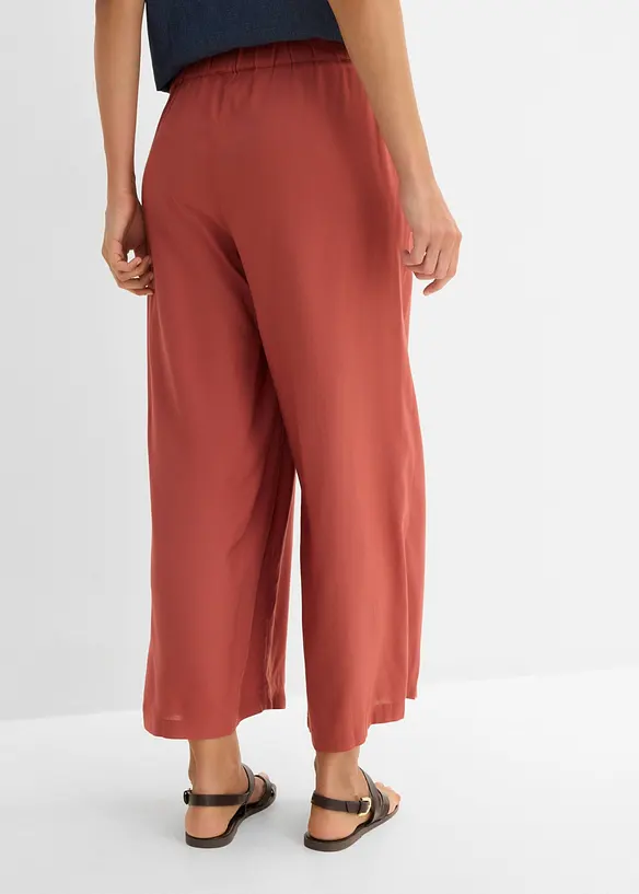 Pantaloni culotte larghi in viscosa fluente, bonprix