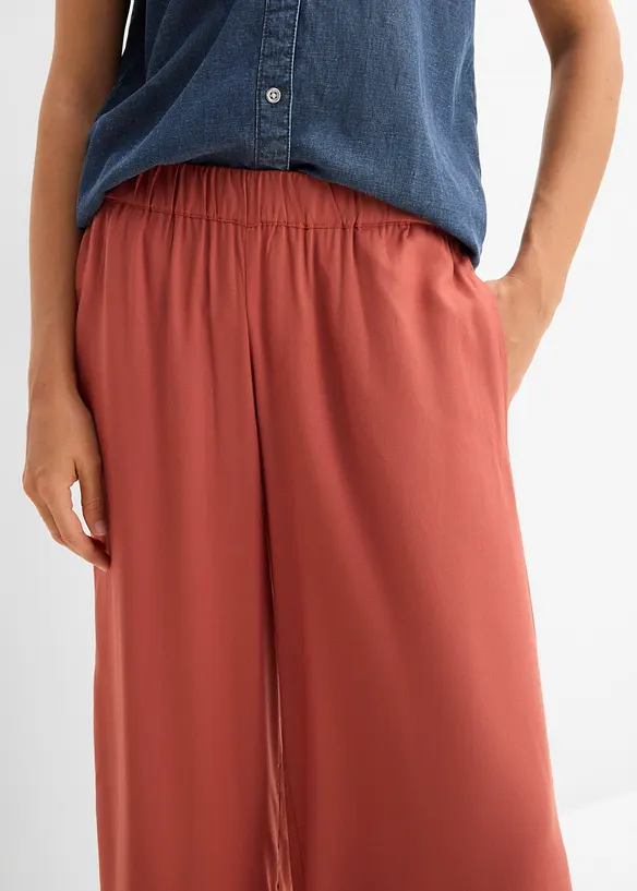 Pantaloni culotte larghi in viscosa fluente, bonprix