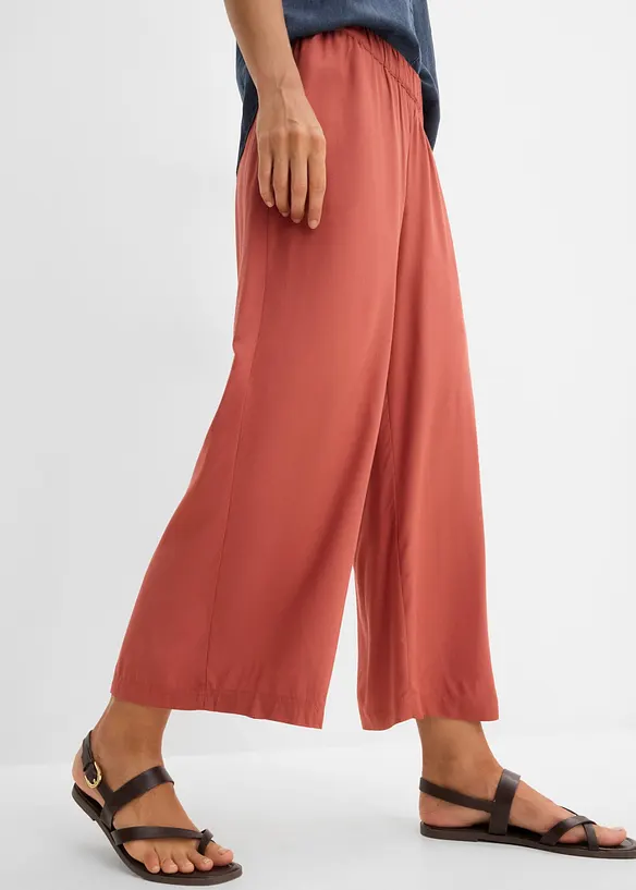 Pantaloni culotte larghi in viscosa fluente, bonprix