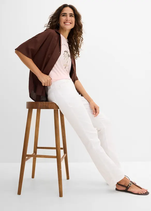 Jeans elasticizzati straight, vita media, bonprix