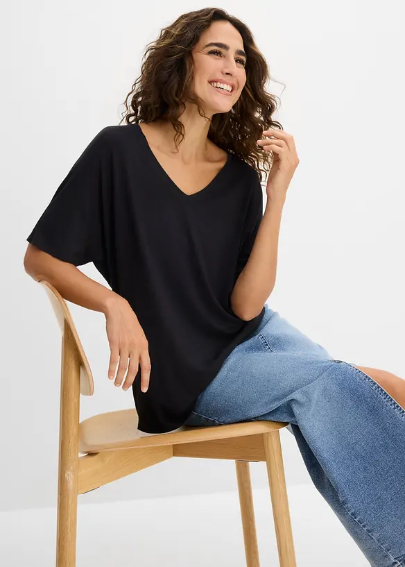 Maglia lunga in misto viscosa, bonprix