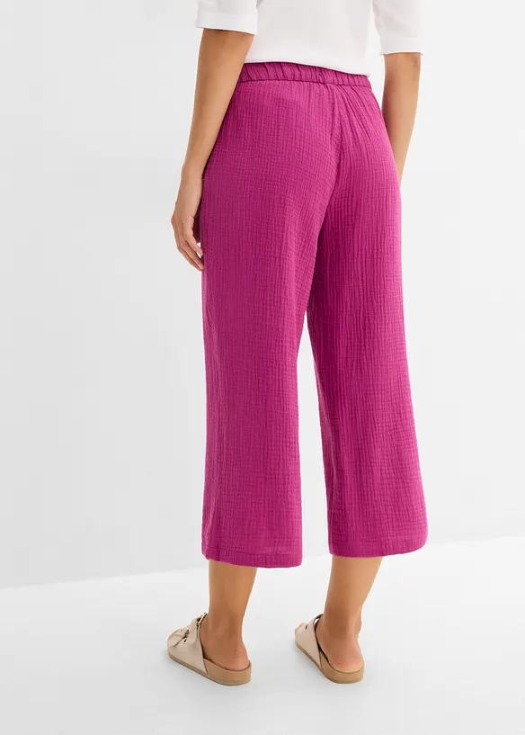 Pantaloni larghi in mussola di cotone, bonprix