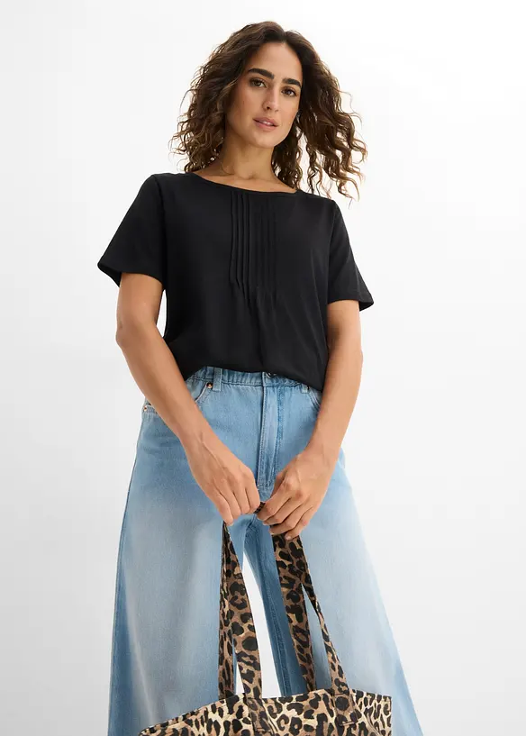 T-shirt svasata a maniche corte, bonprix