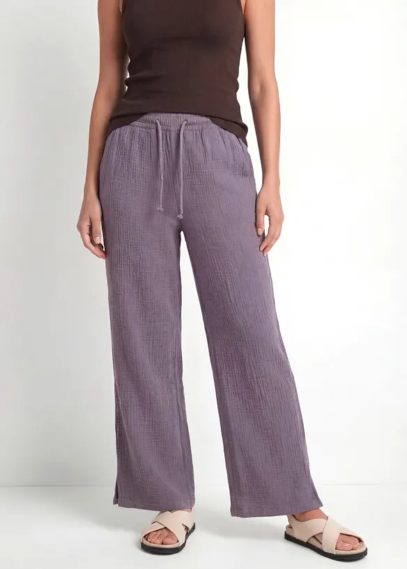 Pantaloni a palazzo in mussola leggera, bonprix