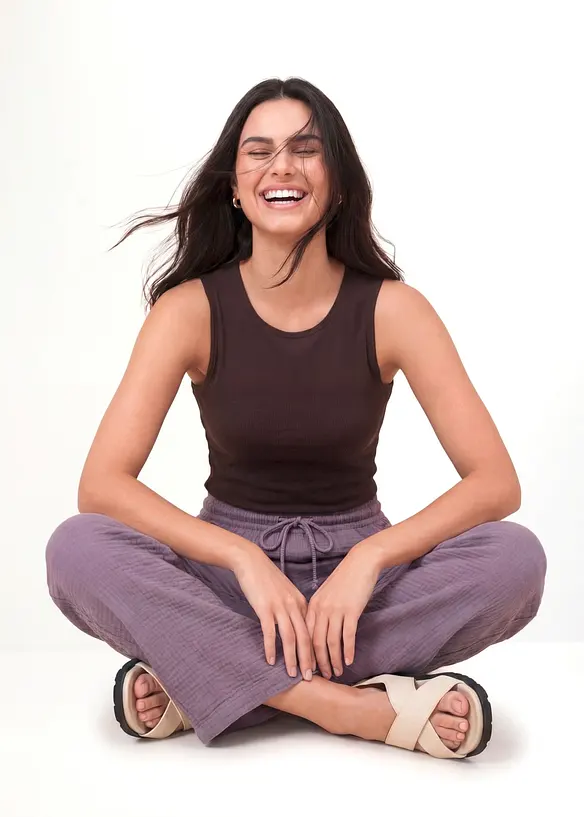 Pantaloni a palazzo in mussola leggera, bonprix