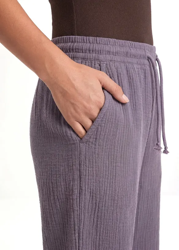 Pantaloni a palazzo in mussola leggera, bonprix