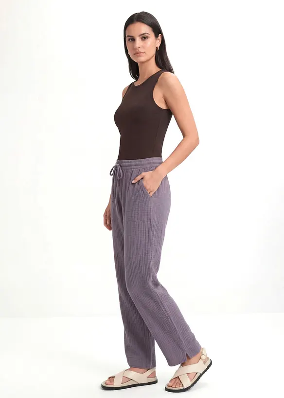 Pantaloni a palazzo in mussola leggera, bonprix