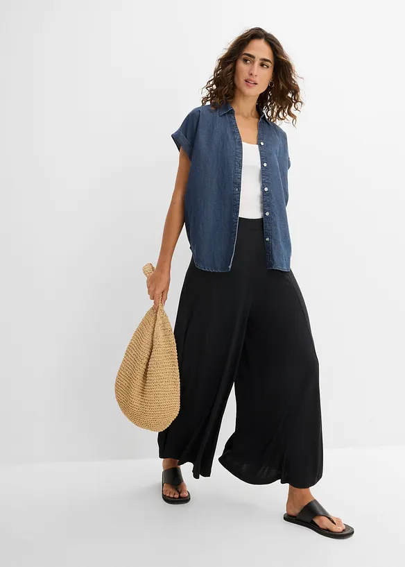 Pantaloni culotte in jersey con gambe larghe, bonprix