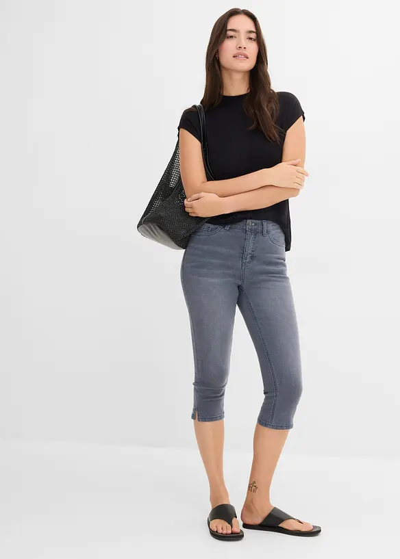 Jeans capri elasticizzati, bonprix