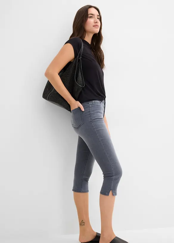 Jeans capri elasticizzati, bonprix