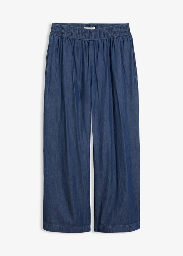 Jeans wide leg cropped, vita alta, bonprix