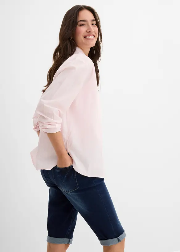 Bermuda in jeans con vita media parzialmente elasticizzata, bonprix