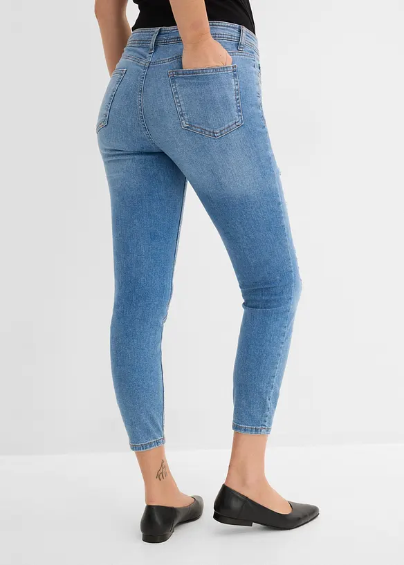 Jeans cropped strappati skinny, bonprix