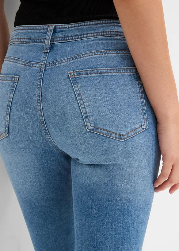 Jeans cropped strappati skinny, bonprix
