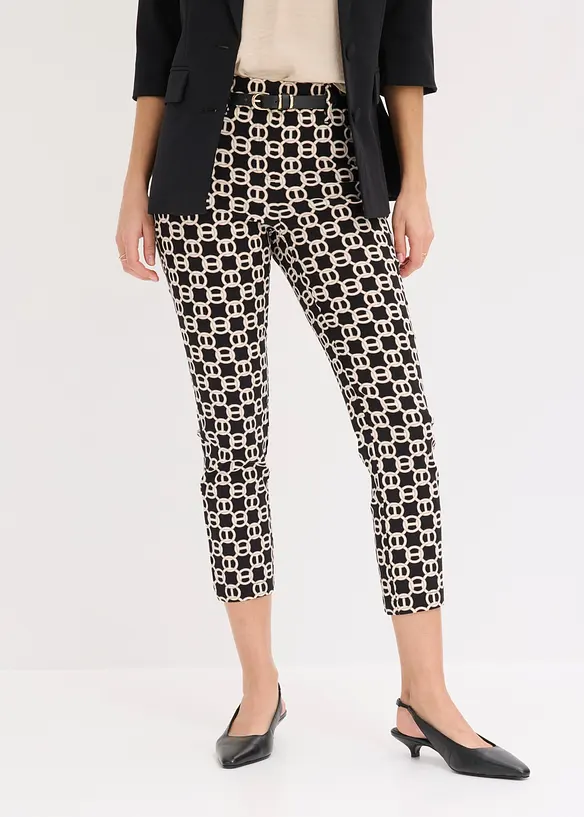 Pantaloni cropped in bengalina elasticizzata, bonprix