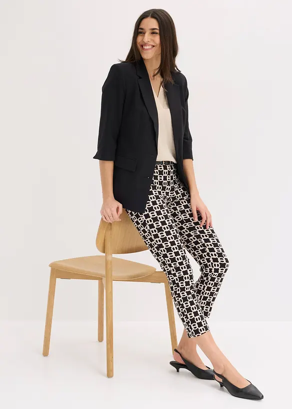 Pantaloni cropped in bengalina elasticizzata, bonprix