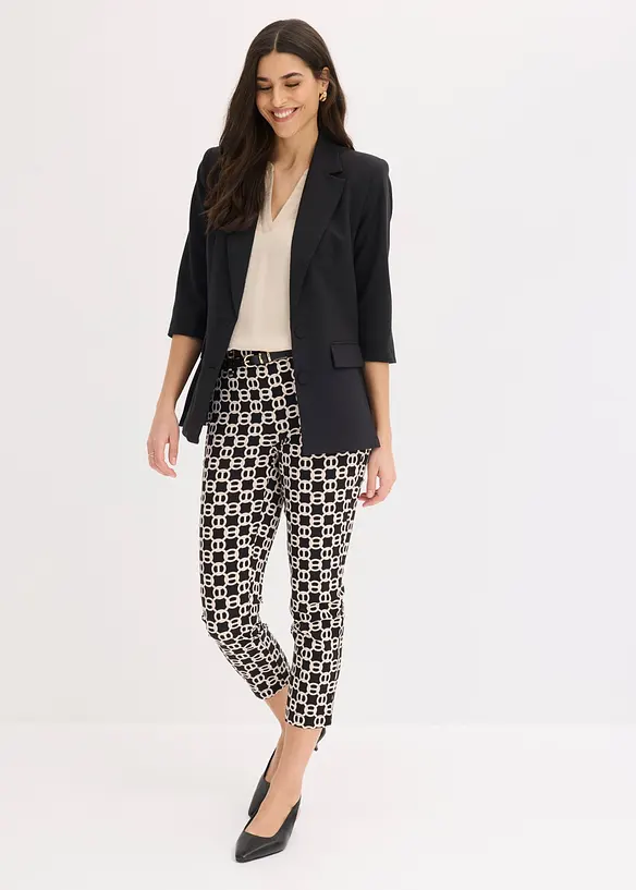 Pantaloni cropped in bengalina elasticizzata, bonprix