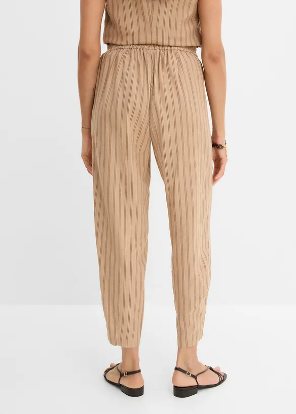 Pantaloni con elastico in vita in misto lino fresco, bonprix