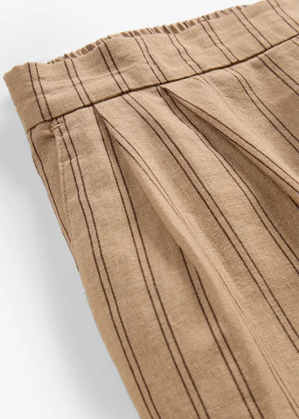 Pantaloni con elastico in vita in misto lino fresco, bonprix