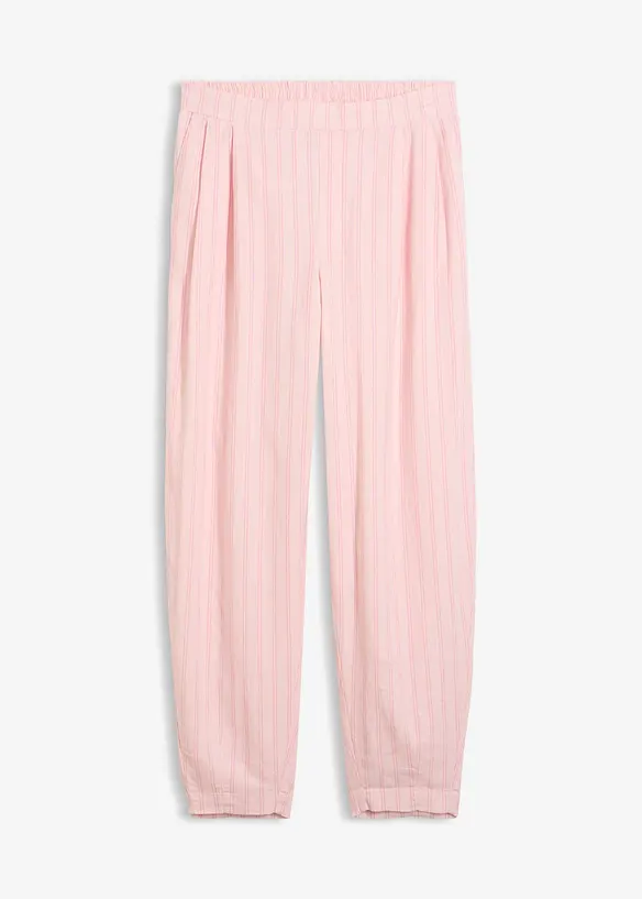 Pantaloni con elastico in vita in misto lino fresco, bonprix