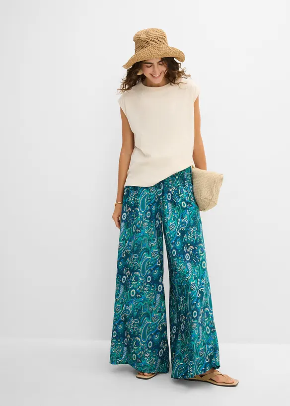 Pantaloni a palazzo in viscosa fluente, bonprix