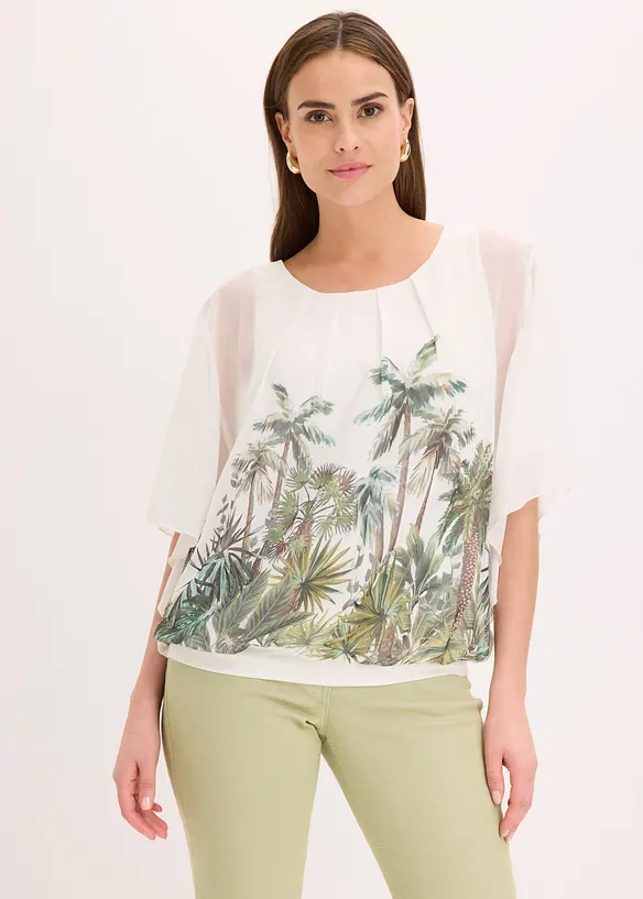 Blusa in chiffon con canotta, bonprix