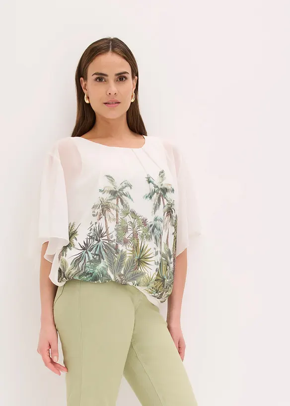 Blusa in chiffon con canotta, bonprix