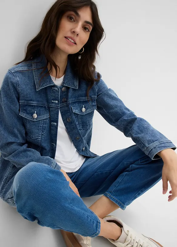 Giacca di jeans elasticizzata, boyfriend, bonprix