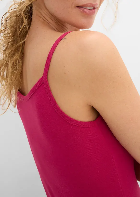 Top con spalline sottili in puro cotone (pacco da 3), bonprix