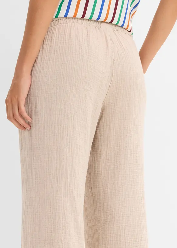 Pantaloni a palazzo in mussola leggera, bonprix