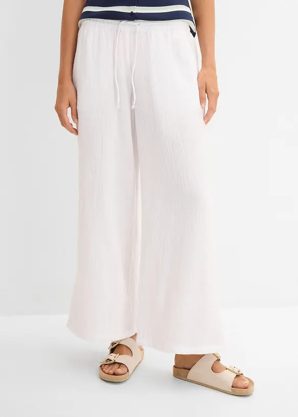Pantaloni a palazzo in mussola leggera, bonprix