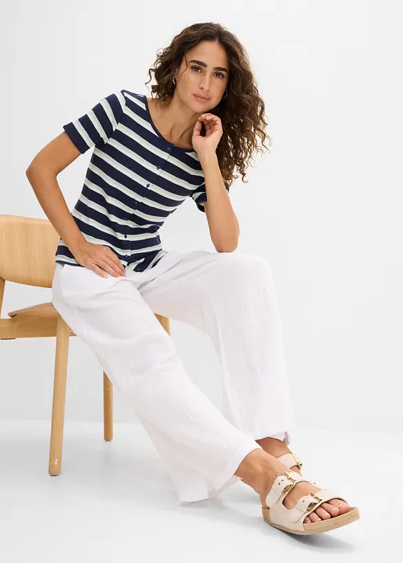 Pantaloni a palazzo in mussola leggera, bonprix