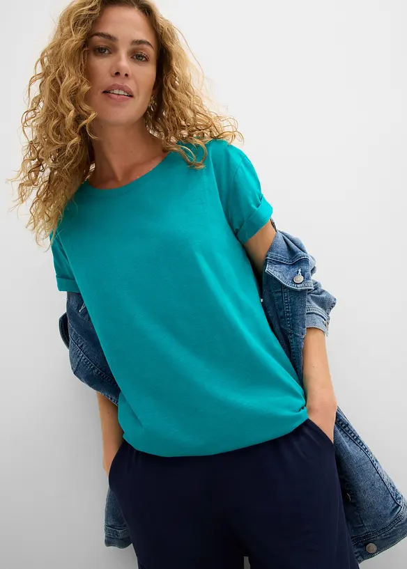 T-shirt lunga in puro cotone, bonprix