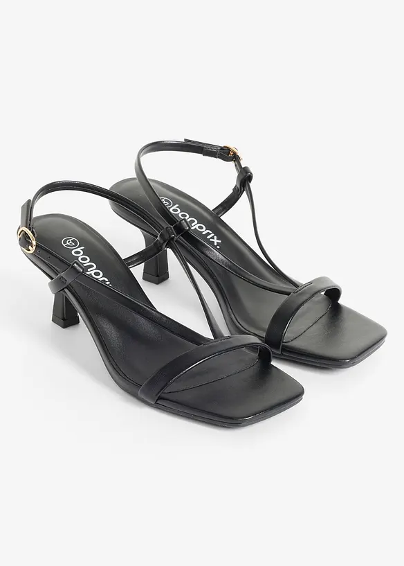 Sandali con fascette e tacco sottile, bonprix