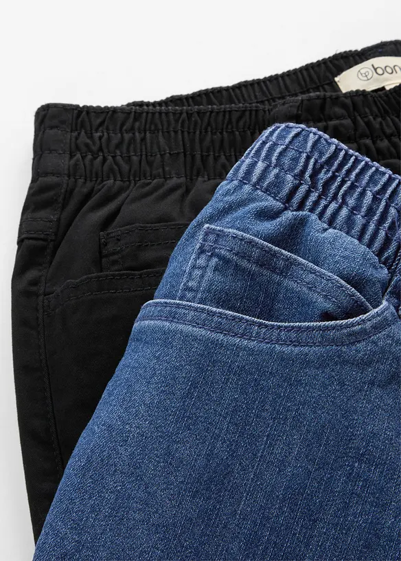 Jeans straight con cinta comoda, vita media (pacco da 2), bonprix