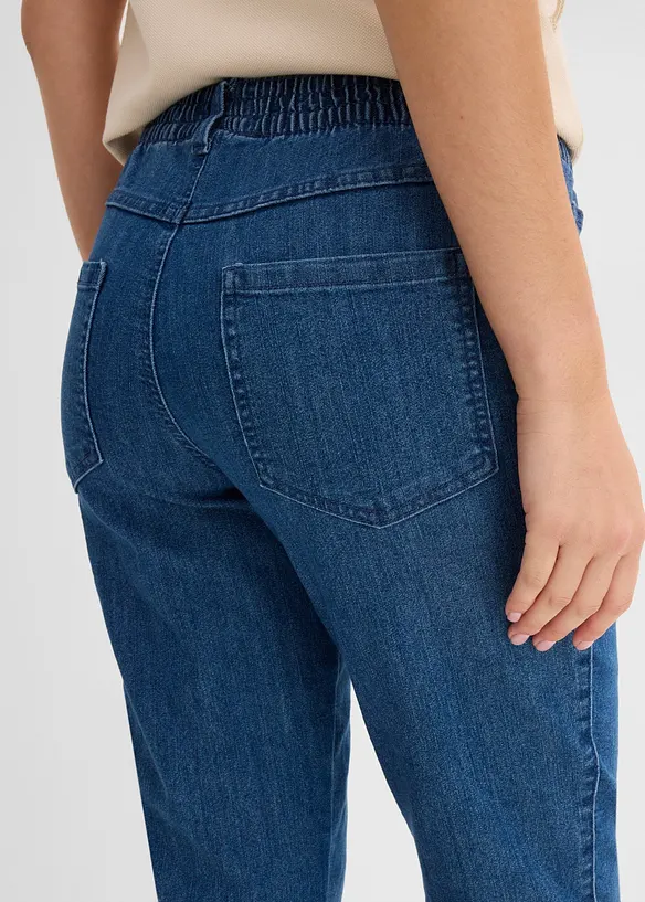 Jeans straight con cinta comoda, vita media (pacco da 2), bonprix